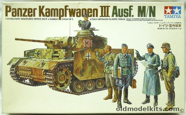 Tamiya 1/35 Panzer Kampfwagen III Ausf. M/N With Combat Crew Of Five, 3511 plastic model kit